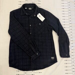 Wesc Men's Black/Navy Plaid Button-Down Shirt